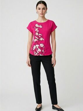 Apt.9 Floral Print Short Sleeve Top - Pink